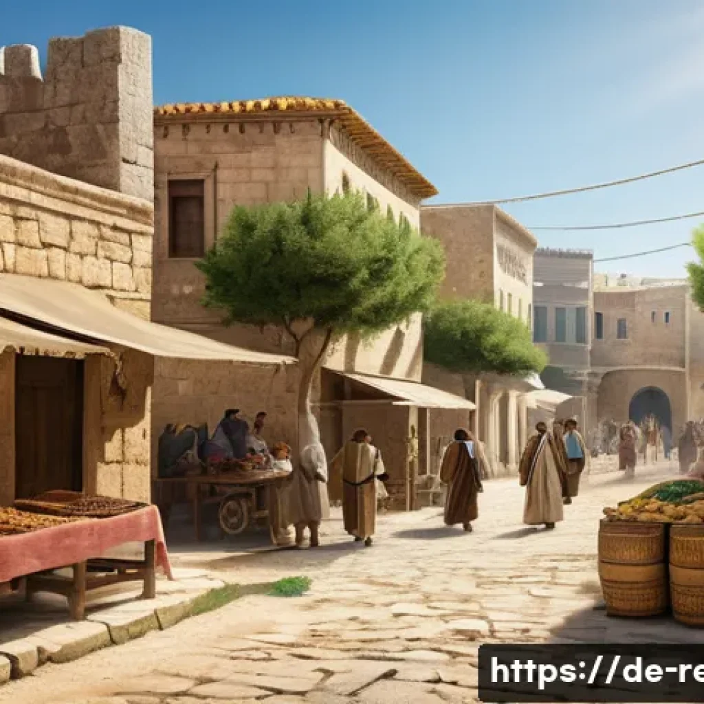 기독교의 기원과 예수의 생애 - A detailed historical scene of daily life in Roman-occupied Palestine during the time of Jesus, feat...