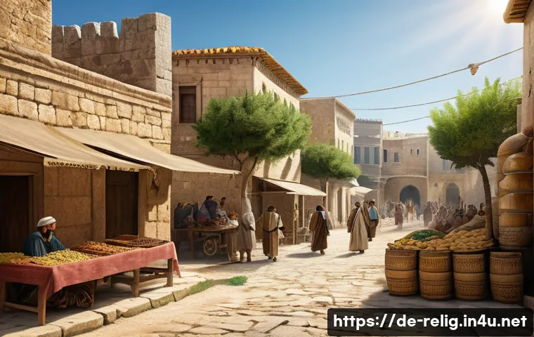 기독교의 기원과 예수의 생애 - A detailed historical scene of daily life in Roman-occupied Palestine during the time of Jesus, feat...