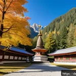 불교 사원과 유적지 - A serene Tibetan Vajrayana monastery nestled in the Bavarian Alps during early autumn, featuring tra...